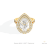 Pear Cut Halo Engagement Lab Grown Diamond Ring in 10K White Gold - Front View