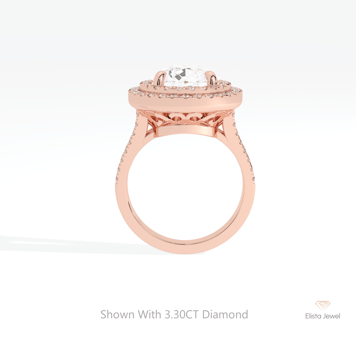 Pear Cut Halo Engagement Lab Grown Diamond Ring - Alternative View