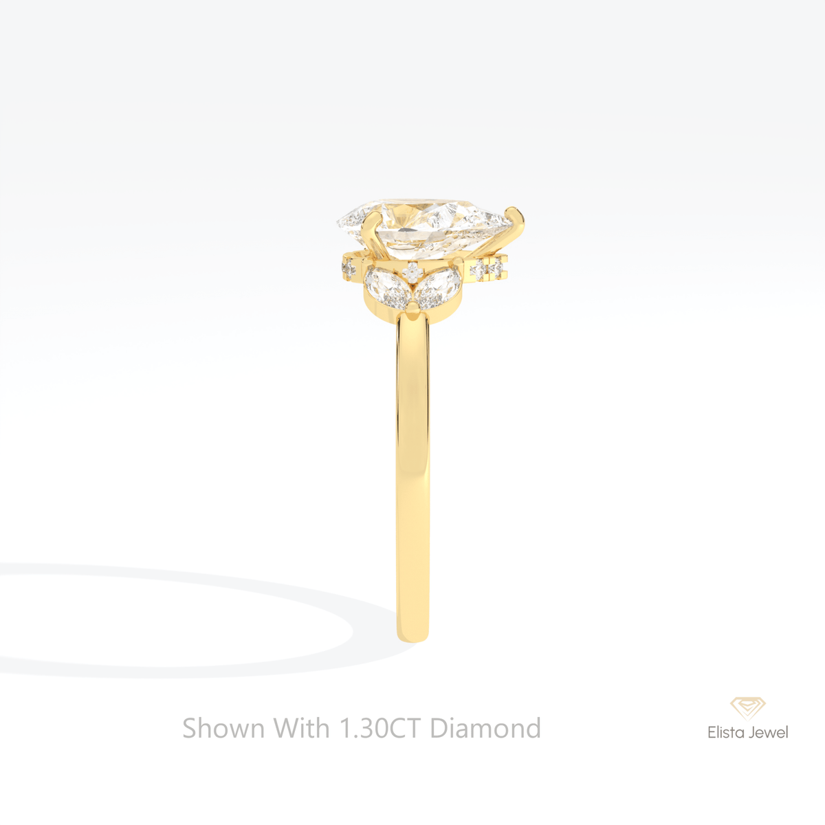 Pear Cut Hidden Halo Cluster Lab Grown Diamond Ring - Additional View