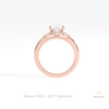 Pear Cut Hidden Halo Cluster Lab Grown Diamond Ring in 10K Rose Gold - Angled View