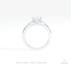 Pear Cut Hidden Halo Cluster Lab Grown Diamond Ring in 18K White Gold - Close-up View