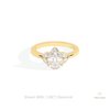 Pear Cut Hidden Halo Cluster Lab Grown Diamond Ring in 18K Rose Gold - Ring on Hand View