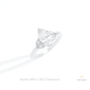 Pear Cut Hidden Halo Cluster Lab Grown Diamond Ring in 14K Rose Gold - Profile View
