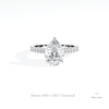 Pear Cut Hidden Halo Engagement Lab Grown Diamond Ring in 14K Yellow Gold - Detail View