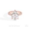 Pear Cut Hidden Halo Engagement Lab Grown Diamond Ring in 18K Rose Gold - Ring on Hand View