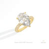 Pear Cut Hidden Halo Engagement Lab Grown Diamond Ring in 10K Yellow Gold - Side View