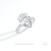 Pear Cut Hidden Halo Engagement Lab Grown Diamond Ring in 14K Rose Gold - Profile View