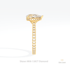 Pear Cut Hidden Halo Engagement Lab Grown Diamond Ring in 14K White Gold - Top View