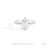 Pear Cut Hidden Halo Wedding Lab Grown Diamond Ring in 10K White Gold - Front View