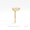 Pear Cut Hidden Halo Wedding Lab Grown Diamond Ring in 18K Yellow Gold - Perspective View