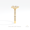 Pear Cut Hidden Halo Wedding Lab Grown Diamond Ring in 18K Yellow Gold - Perspective View