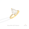 Pear Cut Hidden Halo Wedding Lab Grown Diamond Ring in 14K Rose Gold - Profile View