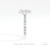 Pear Cut Hidden Halo Wedding Lab Grown Diamond Ring in 14K White Gold - Top View