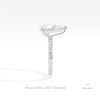 Pear Cut Hidden Halo Wedding Lab Grown Diamond Ring in 14K White Gold - Top View