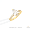 Pear Cut Hidden Halo Wedding Lab Grown Diamond Ring in 14K Rose Gold - Profile View