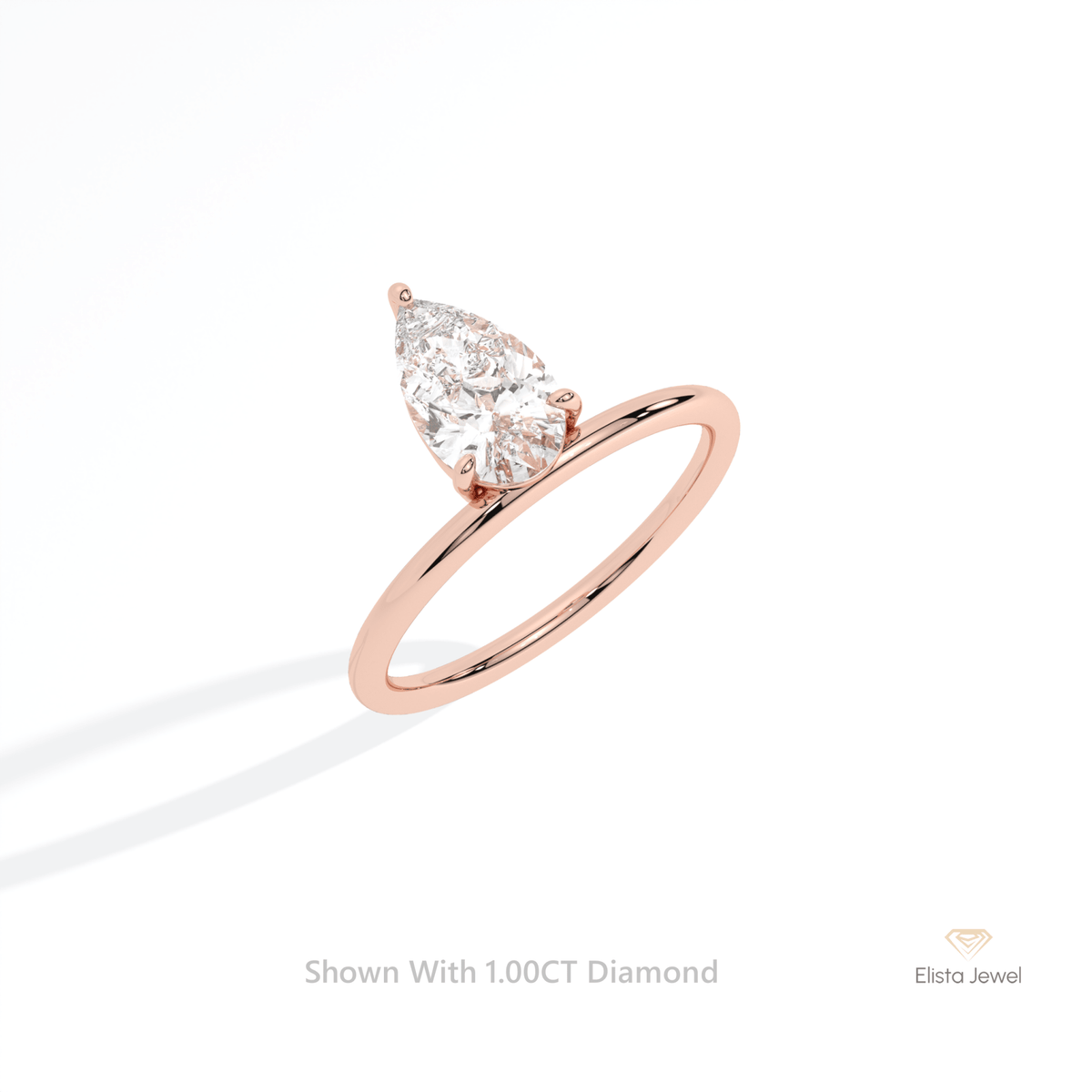 Pear Cut Solitaire Engagement Lab Grown Diamond Ring in Platinum - Lifestyle View