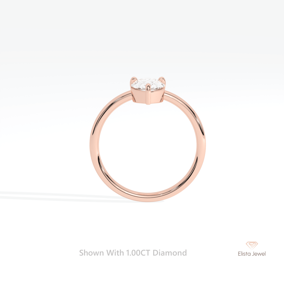Pear Cut Solitaire Engagement Lab Grown Diamond Ring - Alternative View