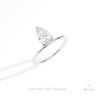 Pear Cut Solitaire Engagement Lab Grown Diamond Ring in 14K Rose Gold - Profile View