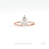 Pear Cut Solitaire Engagement Lab Grown Diamond Ring in 18K Rose Gold - Ring on Hand View
