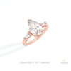 Pear Cut Three Stone Engagement Lab Grown Diamond Ring in Platinum - Lifestyle View