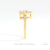 Pear Cut Three Stone Engagement Lab Grown Diamond Ring in 18K Yellow Gold - Perspective View