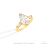 Pear Cut Three Stone Engagement Lab Grown Diamond Ring in 14K Rose Gold - Profile View
