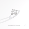 Pear Cut Three Stone Engagement Lab Grown Diamond Ring in 14K Rose Gold - Profile View