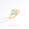 Pear Cut Three Stone Engagement Lab Grown Diamond Ring in 10K Yellow Gold - Side View
