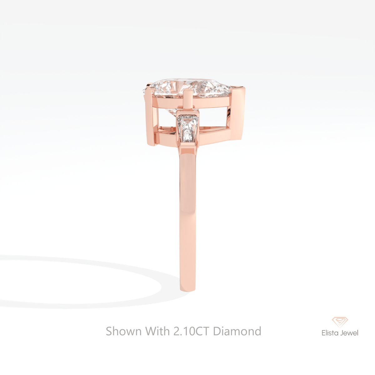 Pear Cut Three Stone Engagement Lab Grown Diamond Ring - Additional View
