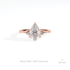Pear Cut Three Stone Engagement Lab Grown Diamond Ring in 18K Rose Gold - Ring on Hand View