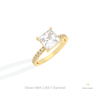Princess Cut Accent Engagement Lab Grown Diamond Ring in 14K Rose Gold - Profile View