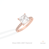 Princess Cut Accent Engagement Lab Grown Diamond Ring in Platinum - Lifestyle View