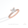 Princess Cut Accent Engagement Lab Grown Diamond Ring in Platinum - Lifestyle View