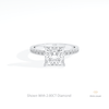 Princess Cut Accent Engagement Lab Grown Diamond Ring in 10K White Gold - Front View