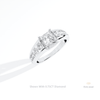 Princess Cut Accent Engagement Lab Grown Diamond Ring in 14K Rose Gold - Profile View