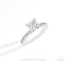 Princess Cut Accent Engagement Lab Grown Diamond Ring in 14K Rose Gold - Profile View