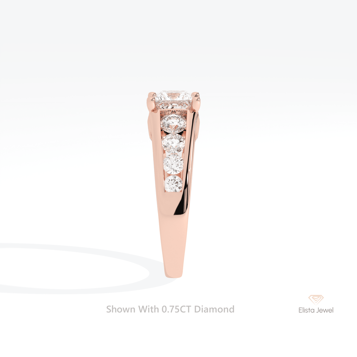 Princess Cut Accent Engagement Lab Grown Diamond Ring - Additional View