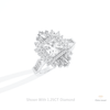 Princess Cut Halo Starburst Lab Grown Diamond Ring in 10K Yellow Gold - Side View