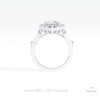 Princess Cut Halo Starburst Lab Grown Diamond Ring in 10K Rose Gold - Angled View