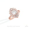 Princess Cut Halo Starburst Lab Grown Diamond Ring in Platinum - Lifestyle View