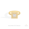 Princess Cut Halo Wedding Lab Grown Diamond Ring in 18K Rose Gold - Ring on Hand View