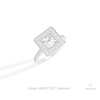 Princess Cut Halo Wedding Lab Grown Diamond Ring in 14K Rose Gold - Profile View