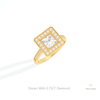 Princess Cut Halo Wedding Lab Grown Diamond Ring in Platinum - Lifestyle View