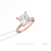 Princess Cut Hidden Halo Engagement Lab Grown Diamond Ring in Platinum - Lifestyle View