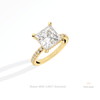 Princess Cut Hidden Halo Engagement Lab Grown Diamond Ring in 14K Rose Gold - Profile View