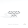 Princess Cut Hidden Halo Engagement Lab Grown Diamond Ring in 10K White Gold - Front View