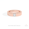 Princess Cut Solitaire Engagement Lab Grown Diamond Ring in 18K Rose Gold - Ring on Hand View