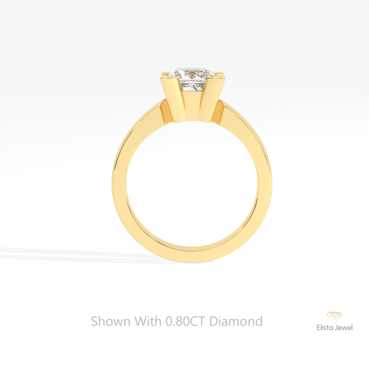 Princess Cut Solitaire Wedding Lab Grown Diamond Ring in 10K Rose Gold - Angled View