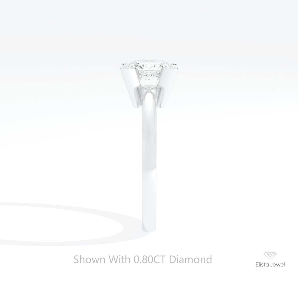 Princess Cut Solitaire Wedding Lab Grown Diamond Ring in 18K Yellow Gold - Perspective View