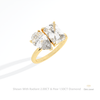Radiant And Pear Cut Toi Et Moi Lab Grown Diamond Ring in 10K Yellow Gold - Side View